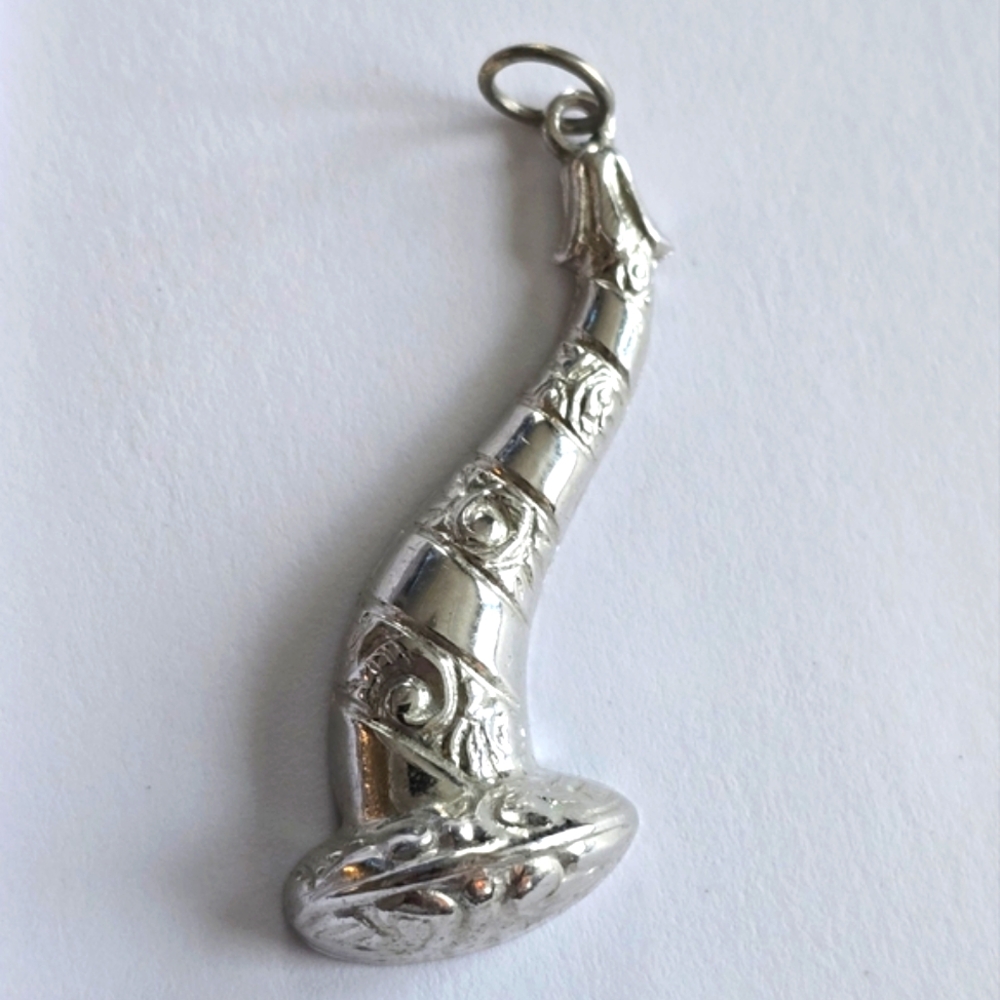 Cornucopia pendant charm silver tone Steward Free Mason Masonic